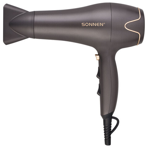 Фен для волос SONNEN HD-2281, 2200 Вт, турмалиновая ионизация, 3 температуры, холодный обдув, 454696