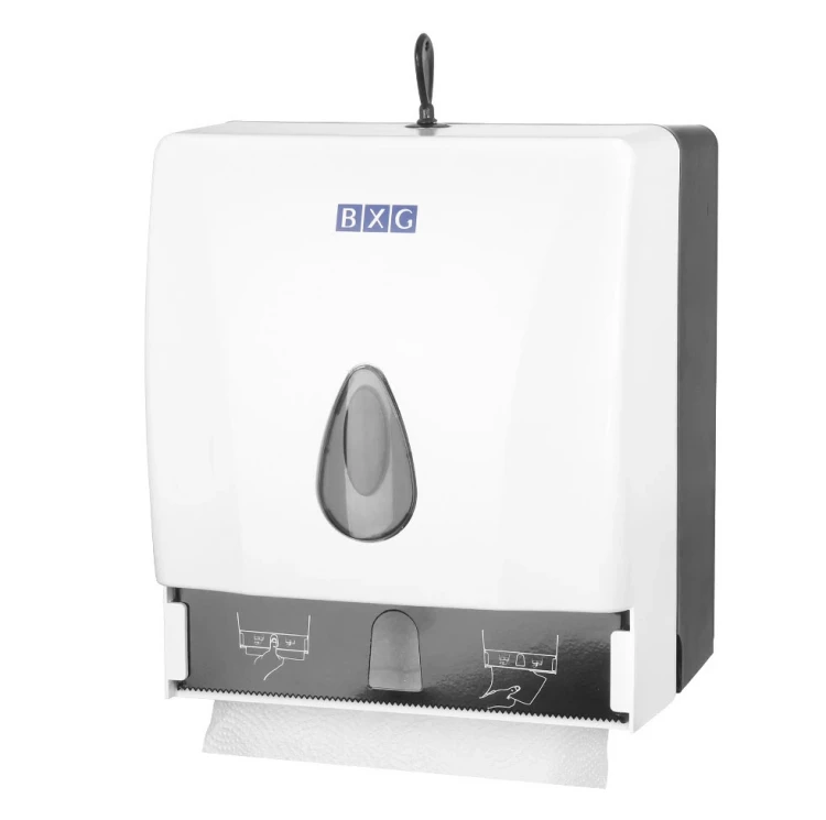 Диспенсер листовых полотенец BXG PDM-8218, V-сложения +рулонные, ABS-пластик, Белый