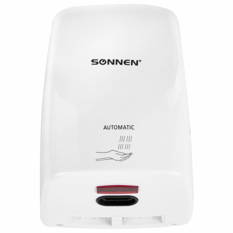 Сушилка ВЫСОКОСКОРОСТНАЯ для рук SONNEN HD-FL-2009, 1200 Вт, пластиковый корпус, белая, 607959