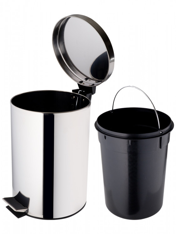 Урна мусорная с педалью NV 12 л хром NV-BIN12L