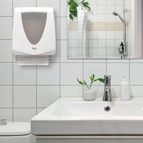 Диспенсер листовых полотенец VEIRO Professional (H2/H3) "Prima", V/Z/W-сложения, белый