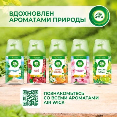 Сменный баллон 250 мл, AIRWICK "Лимон и женьшень", для автоматических освежителей, универсальный