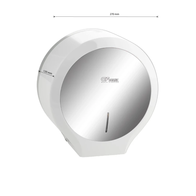 Диспенсер для туалетной бумаги GFmark 918, ABS-пластик, белый с ЗЕРКАЛОМ