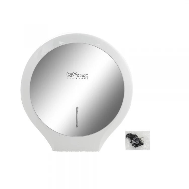 Диспенсер для туалетной бумаги GFmark 918, ABS-пластик, белый с ЗЕРКАЛОМ