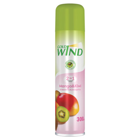 Освежитель воздуха аэрозольный 300мл GOLD WIND "Mango & kiwi" ш/к 73755, 5-02.04.263.06